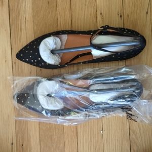 Madewell City Skimmer Black Foil Dotted Suede sz 6 NIB